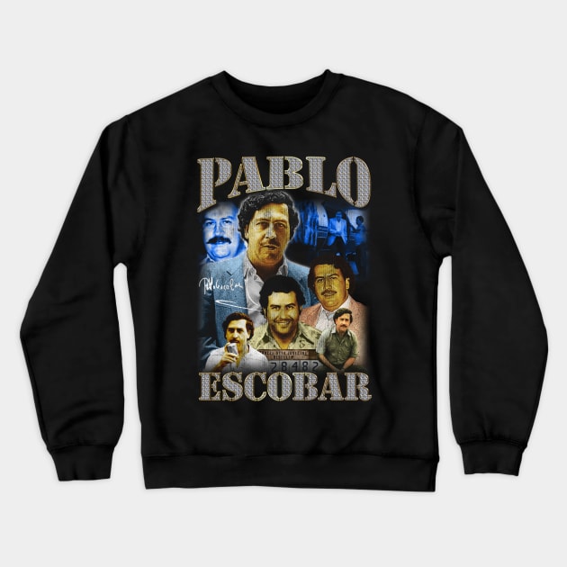 Pablo escobar bootleg vintage 90s design Crewneck Sweatshirt by BVNKGRAPHICS